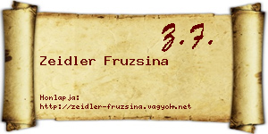 Zeidler Fruzsina névjegykártya